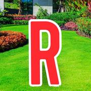 Red Letter (R) Corrugated Plastic Yard Sign, 30in